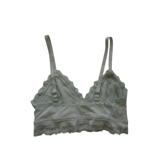 Chic Lace-Trim Bralette - Soft Mint Green - Picture 5 of 6